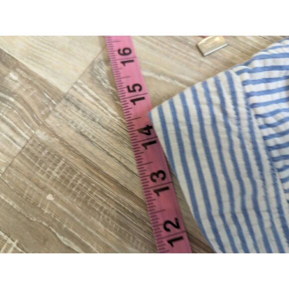 Tommy Hilfiger Skirt Women's Size 29 Blue White Pinstripe Mini 100% Cotton Butto - Picture 4 of 7